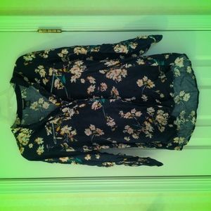 Cotton express floral women's blouse L